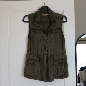 Olive cargo vest